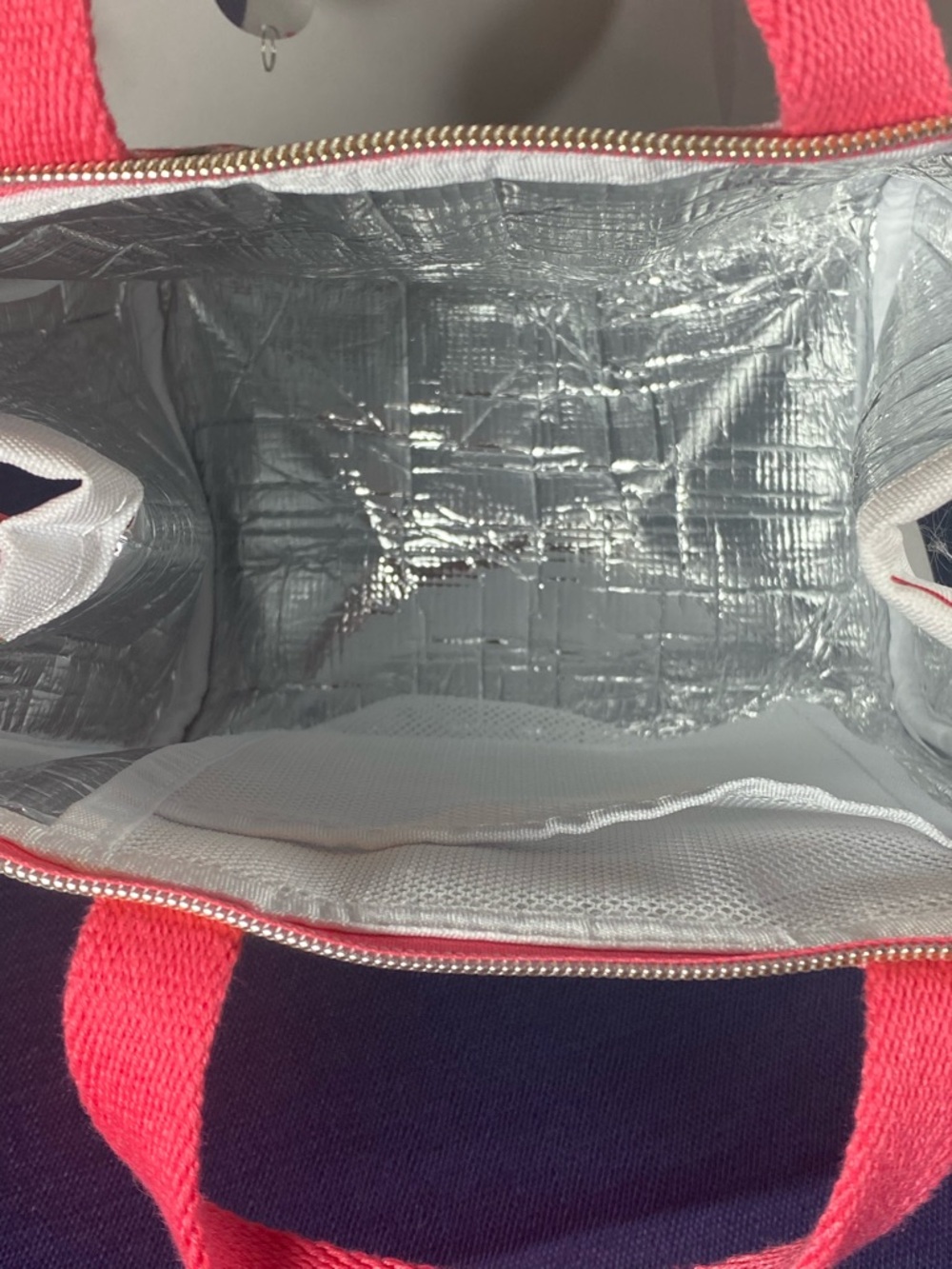 Kate Spade ♠️ White Canvas Strawberry Lunch Tote with Pink and Green accents - Picture 5 of 10